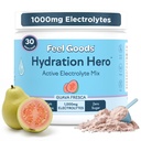 Feel Goods Heltion Hero,1000mg 电解石粉,无糖,镁,有机Aloe Vera,有机Aloe,L Theanine,维生素C & B12,非转基因生物,Keto,Vegan | Guava Fresca, 30 services
