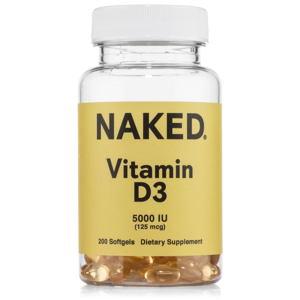 NAKED 维生素 D35000 IU – 高概率维生素 D 支持免疫,骨强,肌肉功能 – 200 维生素D软胶