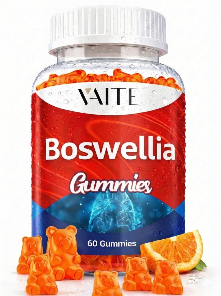 VAITE Boswellia Serrata Gummys 1200mg - 印度Frankincense 提取与Boswellic酸,植物补充剂,联合支持健康公式,Non-GMO,Gluten-无糖,60 Chewables