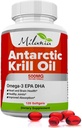 南极磷虾油 - 120 Softgels - Omega-3 EPA, DHA, 与 Astaxanthin - 来源于红磷虾 - 最大强度 - 500毫克