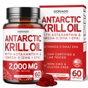 南极磷脂油补充剂(2000mg per service,60 Softgels) 磷脂油 Omega 3 配有环保局、DHA & Astaxanthin – 成人磷脂椒 - 第三方测试、非GMO和美国制造