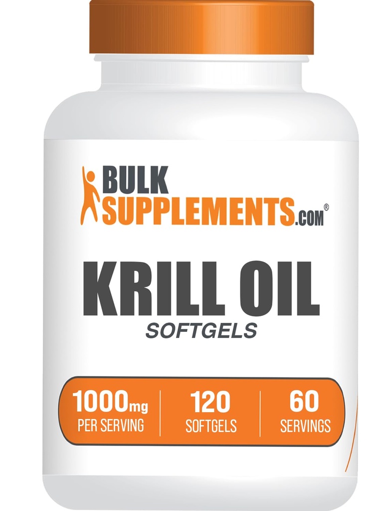 Bulk Assupports.com Krill Oil 1000mg Softgels - 南极Krill Olympics - Omega 3 Supplements - DHA Supplement - Gluten Free, 2 Softgels each service, 120 Counter (Pack of 1) (英语).