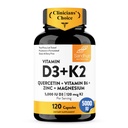 桑德胡的维生素D3 K2镁 5000 IU,120mcg K2 Capsules 120 Counter (Pack of 1) QQ 与VIT B6,锌和奎尔塞廷 QQ D3K2 支持高级吸收,能源,免疫,肌肉 男女健康