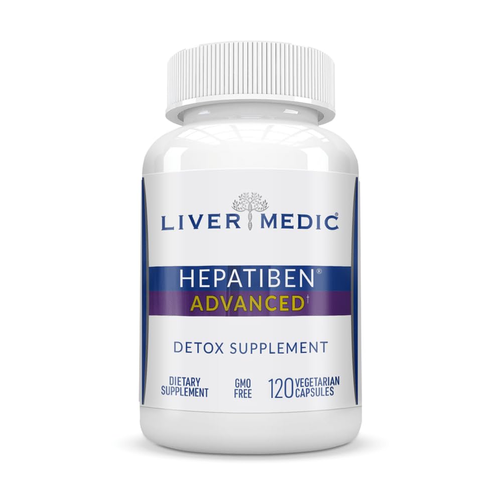 Hepatiben Liver Detox Cleanse 所有天然补充物,配有牛奶硝、Silybin、NAC、Choline、MSM、Turmeric、Berberine、Glutathione Alpha Lipoic Acid Vegan 120 Capsules 1500毫克