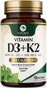 D3 K2 维生素 - 维生素 D3 5000 IU Per Softgel - 高发性维生素 D3 补充剂 - 2-in-1 复合维生素 D & Vitamin K2(MK7) - 容易吞,骨和免疫支持 - 瓶装美国 - 120 软胶