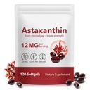 Astaxanthin 12mg,120 Softgels,4个月供应,天然微藻的Astaxanthin Premium Astaxanthin 补充剂,皮肤的强抗氧化剂,眼与联合支持 QX 非GMO,容易吞咽