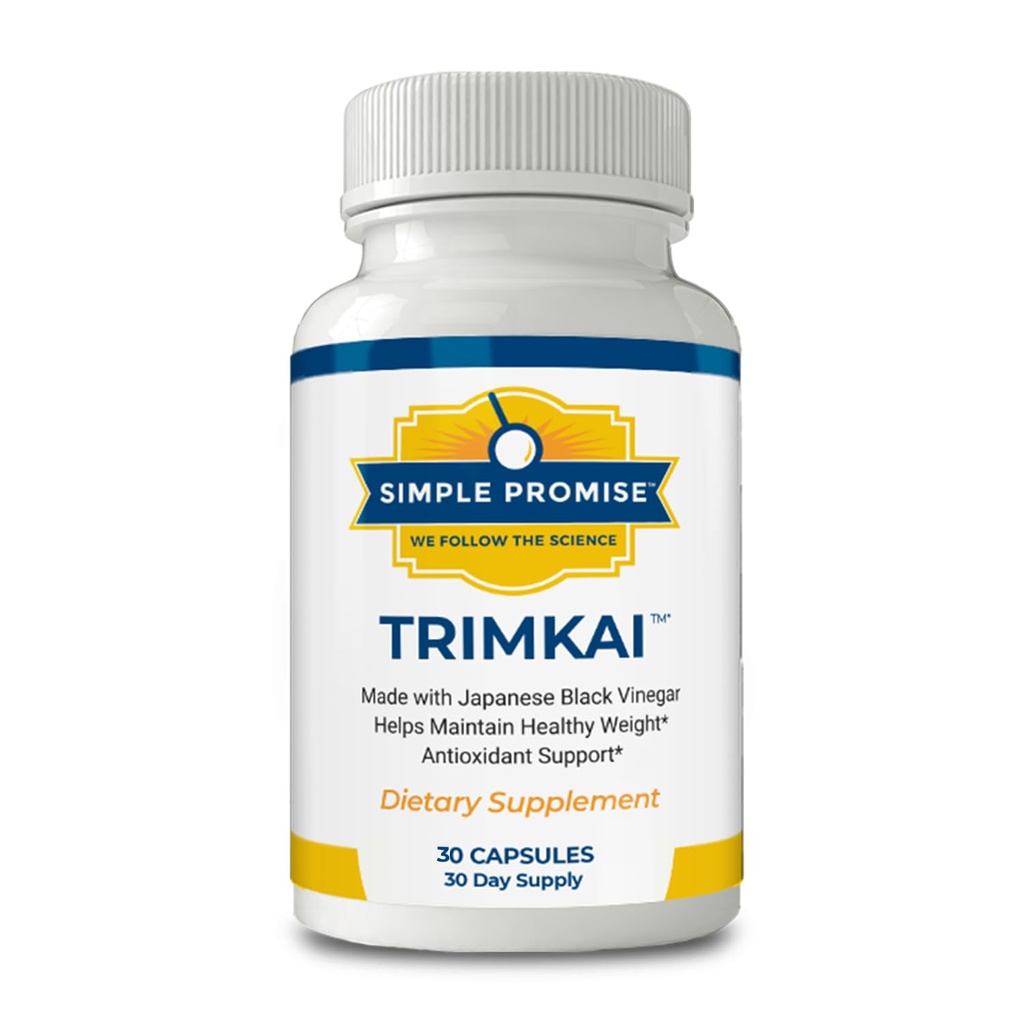 简单承诺 TrimKai - 日本黑葡萄酒 Capsules 用于代谢支持 - 有 Astaxanthin 12 mg, 海藻和黑椒 提取 - 植物制式 - 30 Capsules
