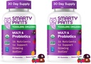 SmartyPants 有机托德勒 多维特敏胶: 抗生素,Omega 3(ALA),维生素D3,C,维生素B12,B6,A,K&Zinc,Beta Carotene,Gluten Free,Three Flavors,(30日供应),60 计数(包2)