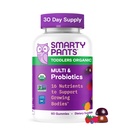 SmartyPants 有机托德勒 多维特敏胶:亲生素,Omega 3 (ALA),维生素D3,C,维生素B12,B6,A,K & Zinc,Beta Carotene,Gluten Free,Three Flavors,60 Counter(30天供应)