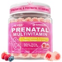 妇女产前维生素(多维生素Gmmies w/甲基folate 1mg),Choline Omega-3(DHA+EPA) 铁,妇女产后维生素(XX) 孕前、孕前和孕后,Sugar Free,Vegan,60Cts