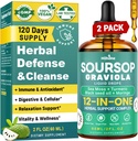 HIIHONE (2 Pack) 12in-1 Soursop Bitters 液滴与海蚊,黑种子油,莫林加用于细胞支持和再生,豁免,活体,古特和抗氧化剂 - 2 Fl Oz