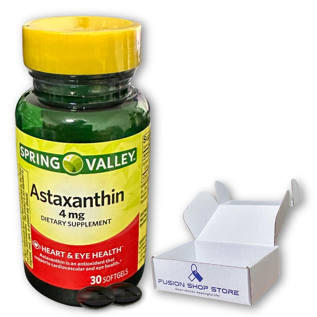 Astaxanthin 4 mg- 30 软胶(一包),由Fusion商店商店装箱