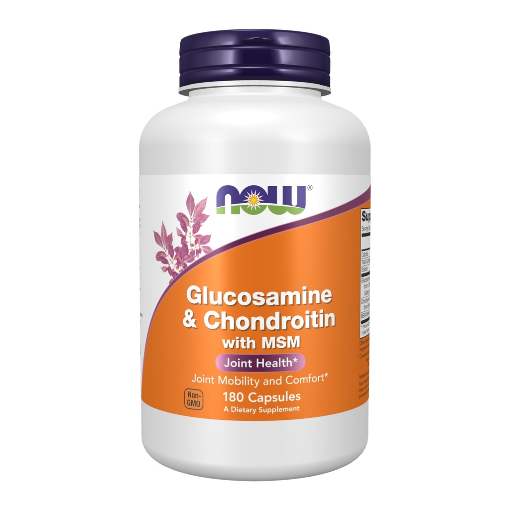 食品补充品,Glucosamine和Chondroitin配有MSM、联合保健、流动和舒适剂*,180 Veg Capsules