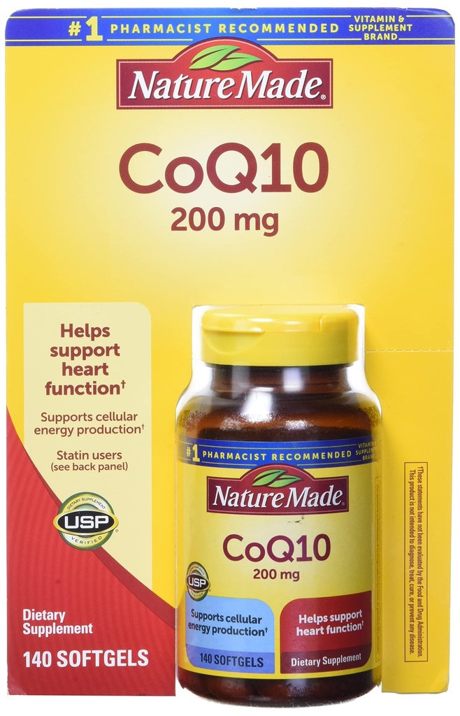 Nature Made CoQ10, Softgels 帮助支持心脏功能和细胞能量生产,不味,200毫克,140个计数