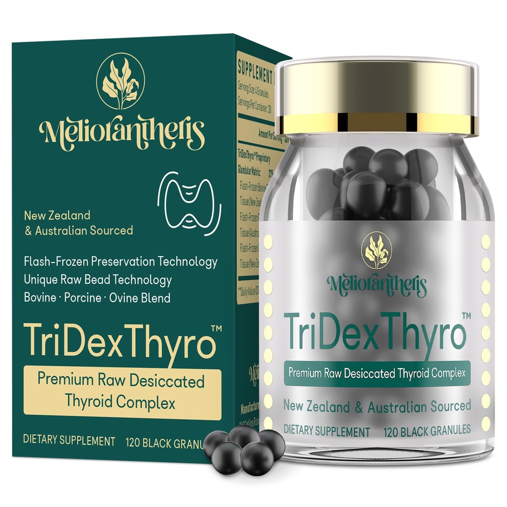 甲状腺素补充剂-TriDexThyroTM Raw Desicated Throid Complex 375 mg 配以波芬,波辛和奥文 – 120 Capsules for Men(1 Pack) 配角: