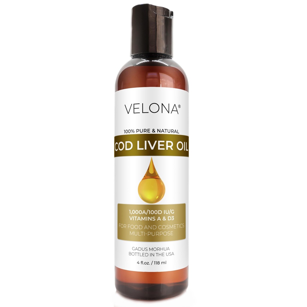 维罗纳科德利弗油 - 4 Fl Oz → 1000A/100D IU/g Omega 3 维生素 A & D3 → 挪威北极 可持续来源 北欧石油 → 头发、身体和皮肤护理 → 今日使用 - 享受成果
