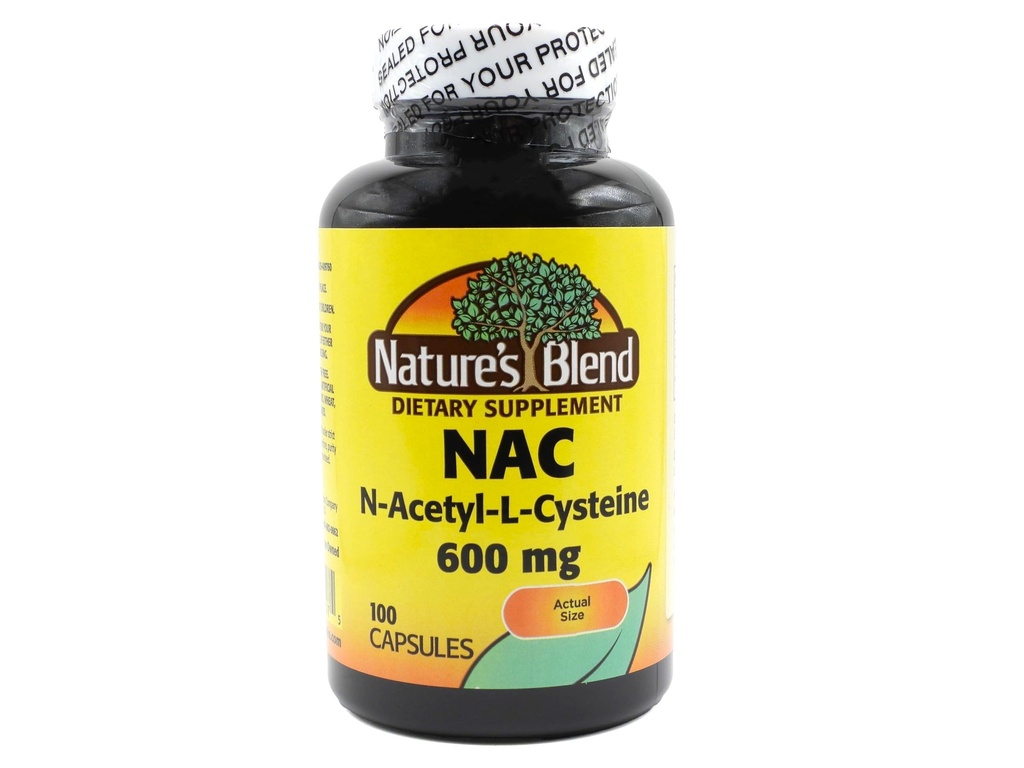 Nature's Blend NAC 补充 N-乙酰-L-Cysteine 600mg 100 Capsules - 免疫支持,细胞健康抗氧化剂