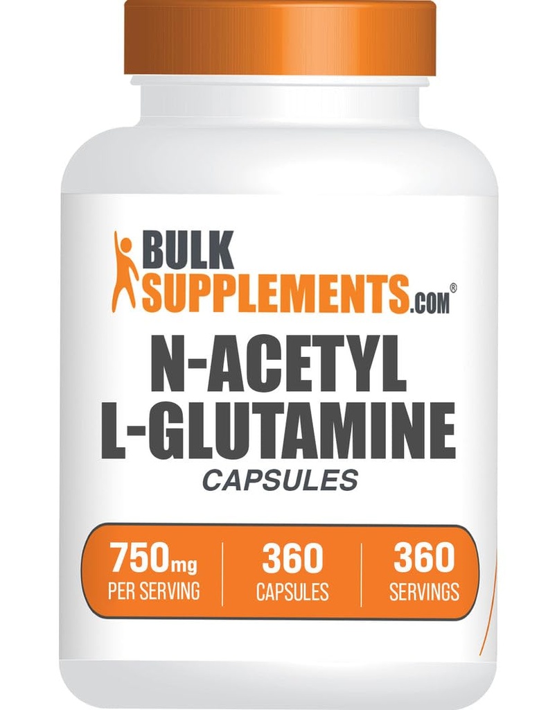 Bulk Assupports.com N-乙酰L-Glutamine Capsules - Glutamine Capsules - Glutamine Supplements - Gluten Acids - Free, 1 Capsule per service (750mg), 360 Counter (Pack of 1) (英语).