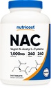 N-乙酰L-Cysteine(NAC) 1000 mg, 240 Vegan 片 - GMO Free, Gluten Free, 蔬菜补充剂