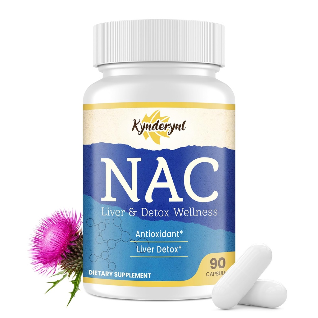 NAC Supplement N-Acetyl Cysteine → 高剂量 NAC 1000mg for Liver Foced → N-Acetyl-L-Cysteine with Milk Thetle & Glutathione → NAC Capsules 90-Count Vegan