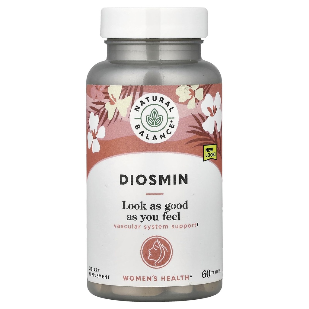 天然平衡 Diosmin 500mg - Diosmin Hesperidin 血液循环补充剂 - 植物基氟化物循环和血管支持补充剂 实验室验证、60天保障、60次服务