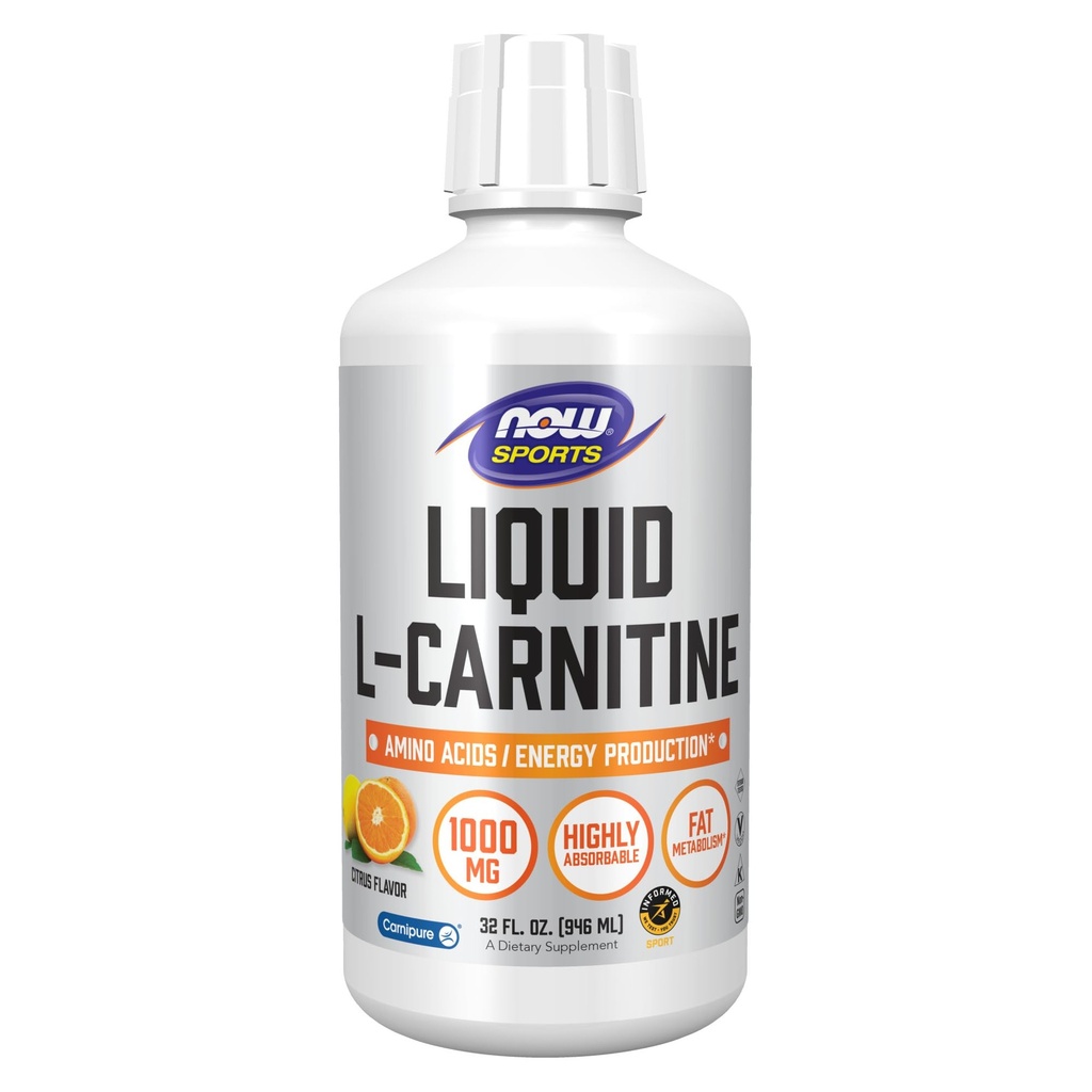 Now Foods Sports, Liquid L-Carnitine, Citrus, 1 000 mg, 32 fl oz (946 ml) (英语).