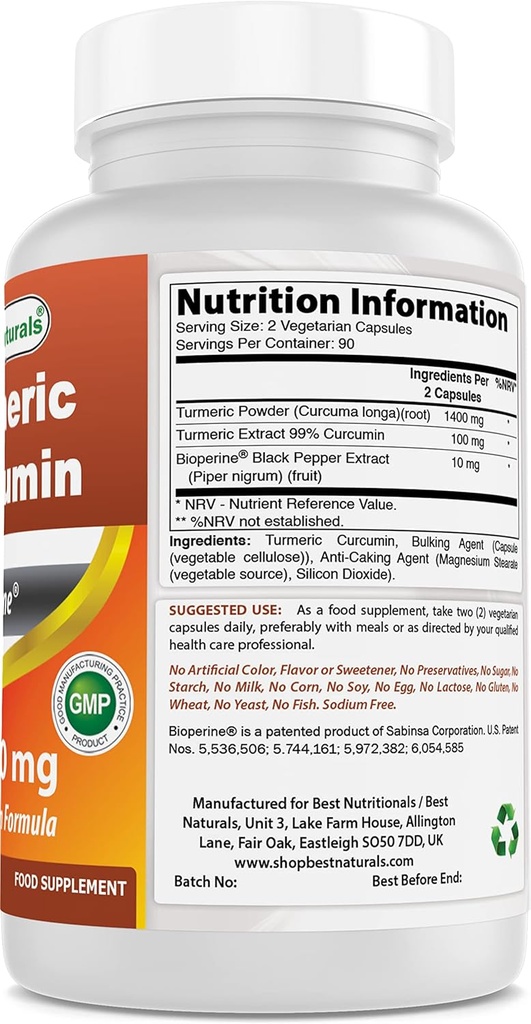 Turmeric Curcumin 1500毫克和乙酰L-Carnitine 500毫克