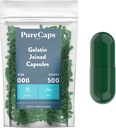 纯卡普斯 USA - 空格莱廷药丸 宽度000|500 加入药丸 绿色| Non-GMO认证 SLS, Gluten, 防腐自由