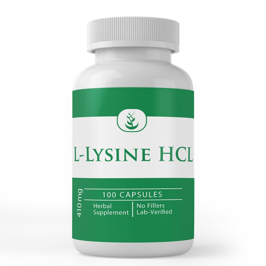 L-Lysine HCL( 100 Capsules) 永远纯净,无添加剂或填充剂,实验室验证