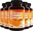 BioEmblem Turmeric Crucumin 配有 BioPerine + 联合支持和心脏健康 + 有机Turmeric Powder  & 95% Crucuminoids 提取 → 加利福尼亚州制造,非GMO, 150日供应