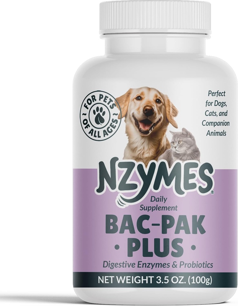 Nzymes ® Bac-Pak Plus 100 Grams 消化酶和用于消化消化的Probiomes, Loose 凳子,腹泻,便秘,改良营养剂 Uptake - 美国制造