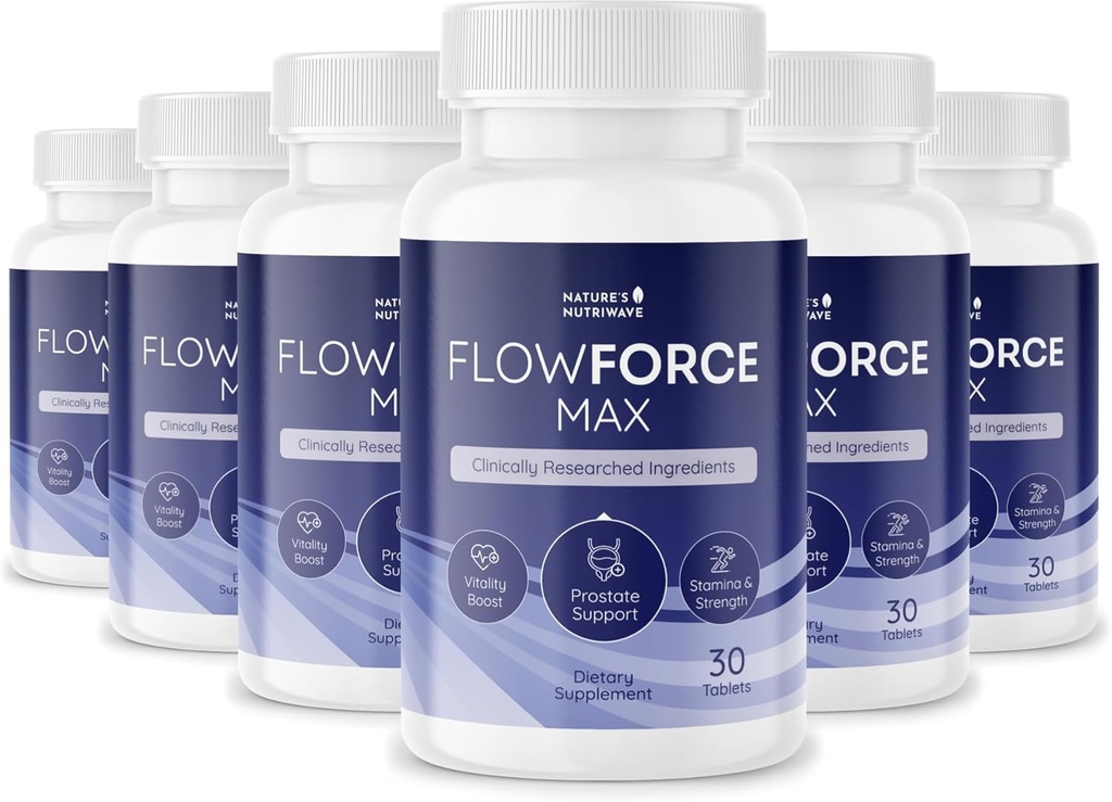 FlowForceMax 草药支持补编 - Saw Palmetto的天然植物配方 提取 | 30块可切片,6个月供应,美国制造