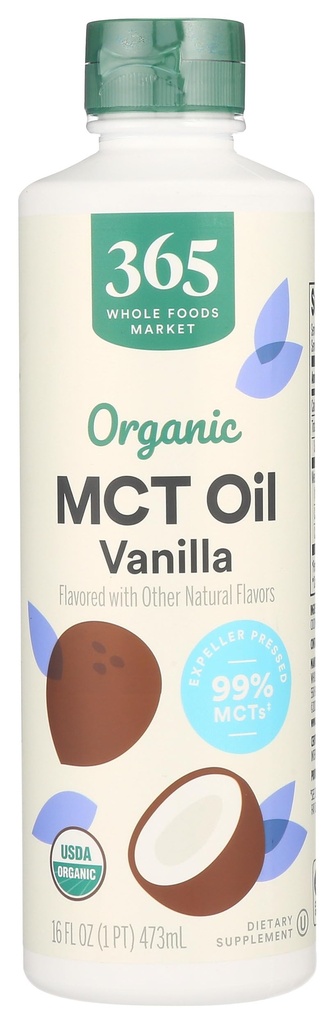 365,全食品市场,有机香草MCT Oil,16 Fl Oz