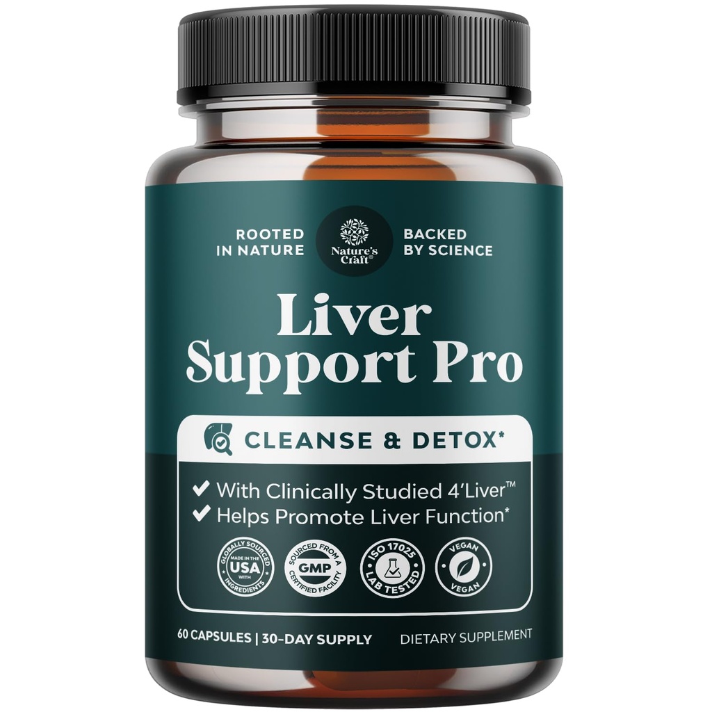 Pro Liver Support Support - 2X 比Milk Tedle更有效 - 高级Livers健康补编 临床测试 4 ' Liver Cleanse Detox & 维修支持 - 60 counts (Pack of 1)
