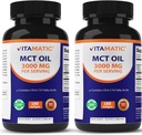 维生素2 包装 MCT 油囊每服3000毫克 - 180 软胶 - 产自椰油 - 含有55%的毛酸C8和40%的毛酸C10(总计360 软胶)