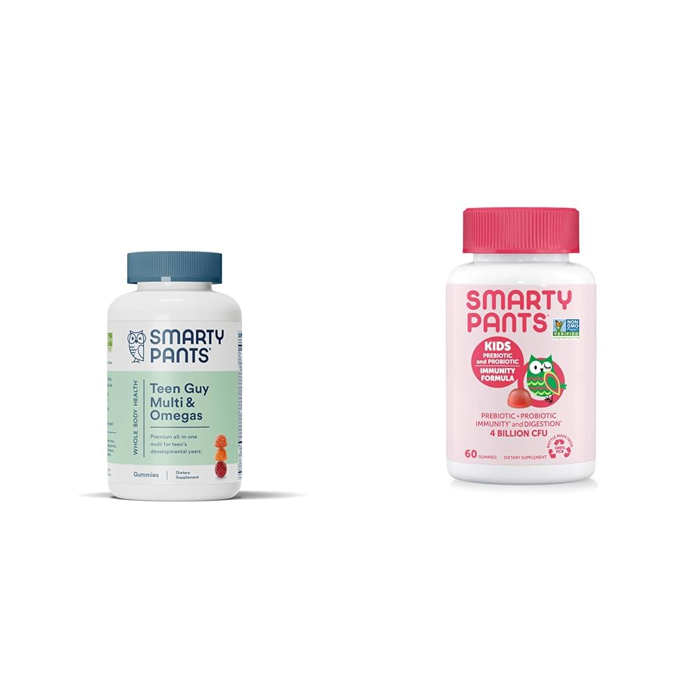 SmartyPants Ten Guy Multivitamin Gummys: Omega 3 Fish Oil (EPA/DHA) & Kids Probiotive Gummys: 营养性健康与免疫性支持的预生与增生补充