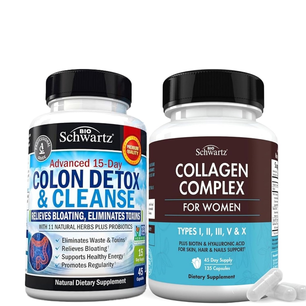 BioSchwartz 15天 Colon和Gut健康加水解的Collagen Peptide Captsules(45天供应)
