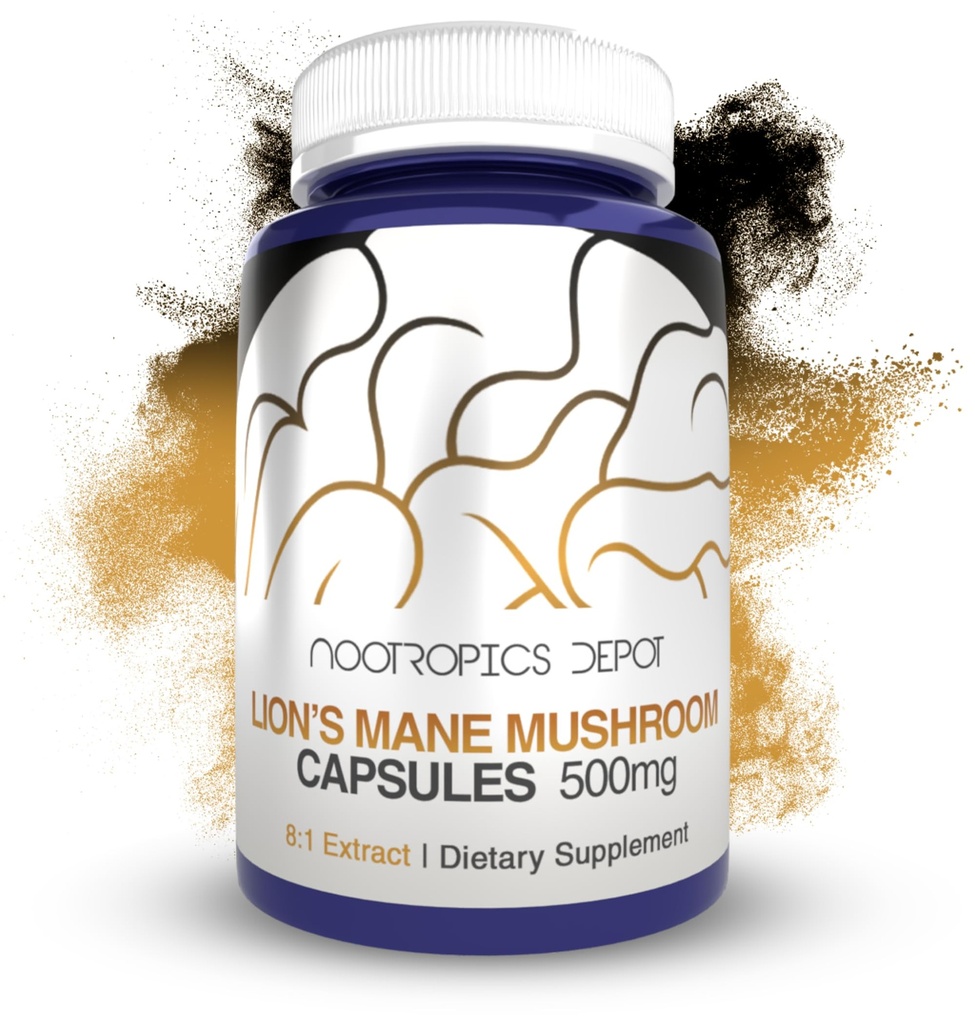 (原始内容存档于2019-09-29). Nootropoctics Depot Lions Mane Mushroom Capsules | 8:1 整片果实体双片解析 | 500mg | 180 伯爵 | Hericium erinaceus