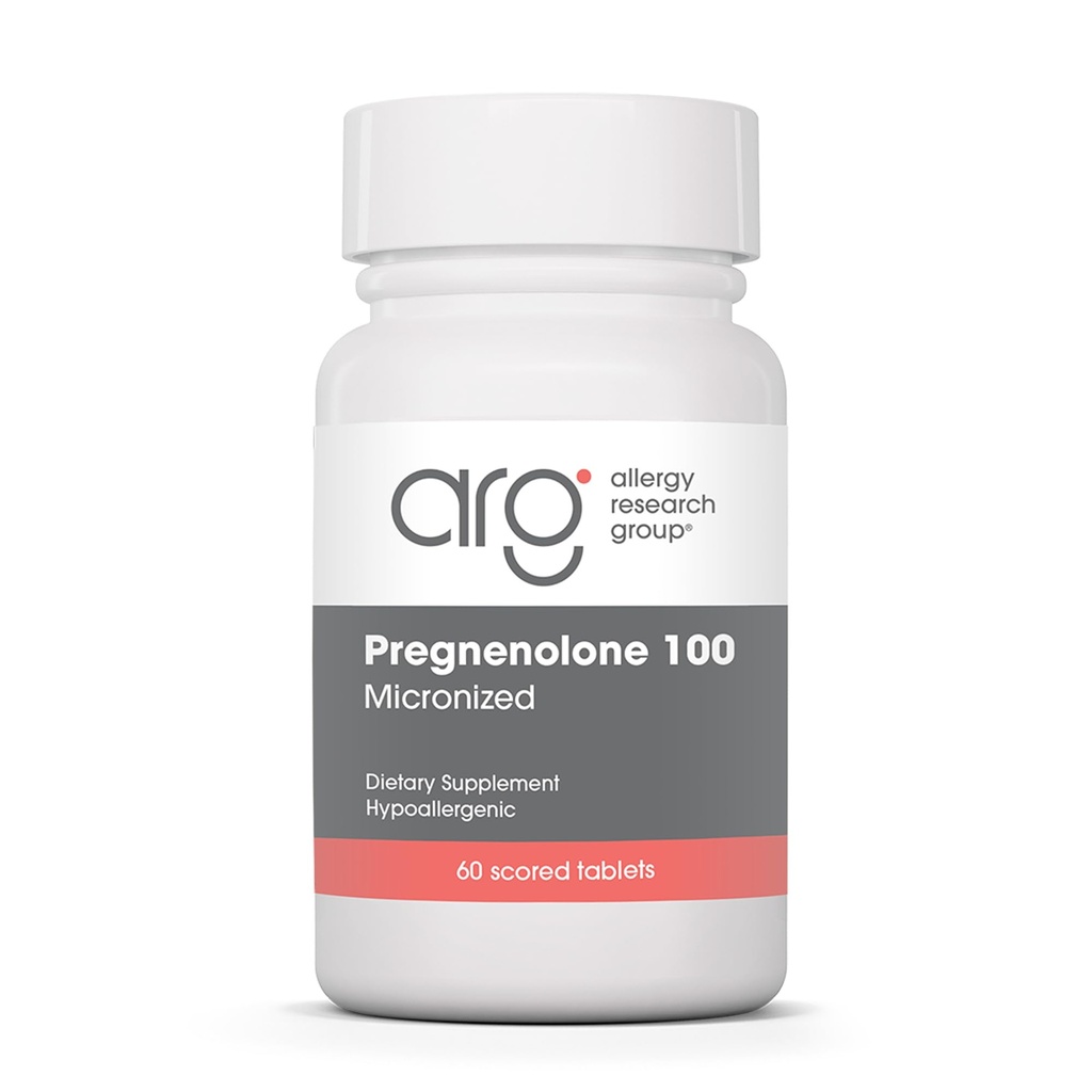 过敏性研究小组 Pregnenolone 100mg -- -- 用于妇女和男子的Progesterone补充剂、Hormone和压力支持、天然野生亚姆、微营养纯脂母体、植物基-60块