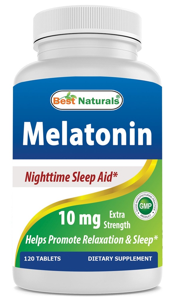 Best Naturals Melatonin 10mg(非GMO) 牌匾 - 帮助促进放松和睡眠 - 120 个计数