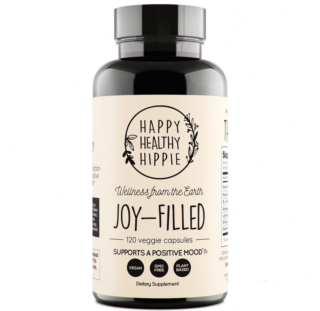 Joy-Filled Mood支持补编 - 7 Herb Complex w/St. Johns Worts (120 Ct) QQ 压力救济补编 配有 Rhodiola Rosea, Eleuthero QQ 帮助平静 心灵和身体 100% 植物类快乐药丸