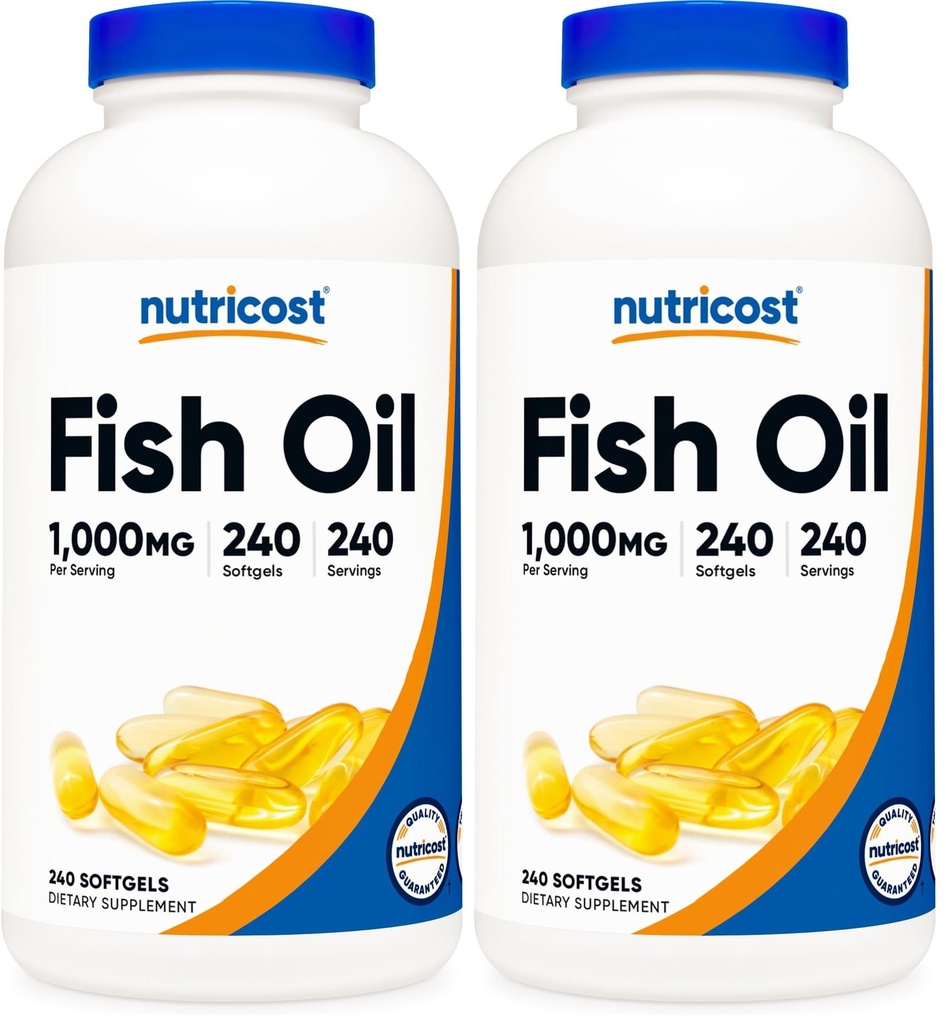 含EPA & DHA(100mg of Fish Oil,560mg of Omega-3),240种软胶,Non-GMO,Gluten Free. (Pack of 2)的软胶.