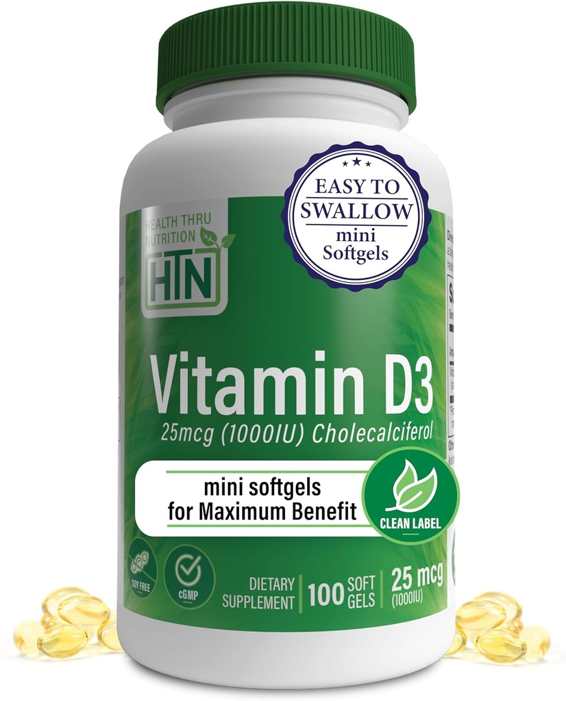 健康 营养 维生素 D3 1000iu 100 最大利益小软胶 25mcg Cholecalciferol 3 党 测试 QQ 非GMO USP 有机EVOO的级别