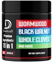Wormwood Capsules 补编 - 从黑胡桃, Cloves, Turmeric, Apple, Berberine HCl & More 中提取 - 11 Informedients 组合用于免疫系统,机体管理 - 60 Capsules