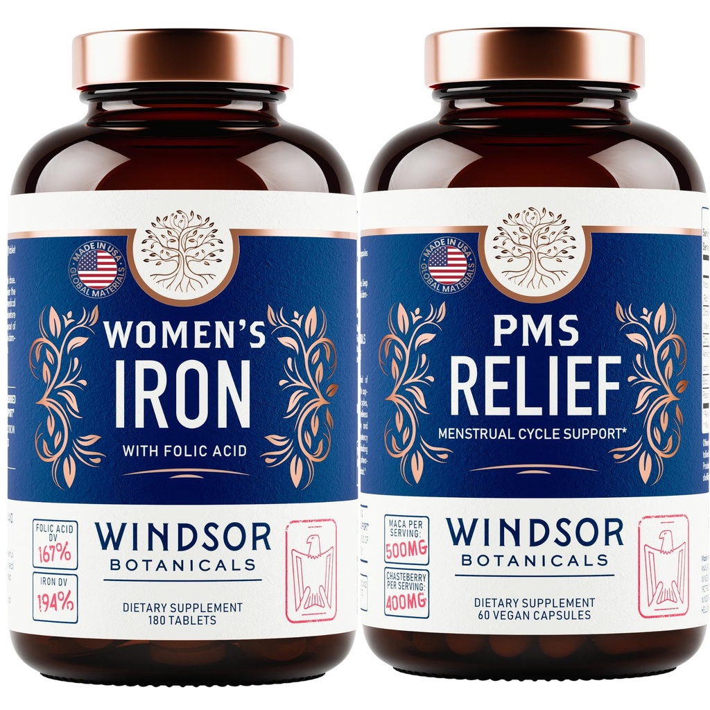 WINDSOR BOTANICALS 钢铁补充品和妇女救济箱