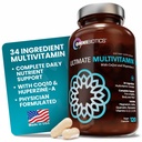 OmniBiotics Ultimate Daily Multivitamin for Men & Men – 34 基本成分包括维生素A, C, D, E, B6, B12, Biotin, Zinc – 120 Vegan Capsules
