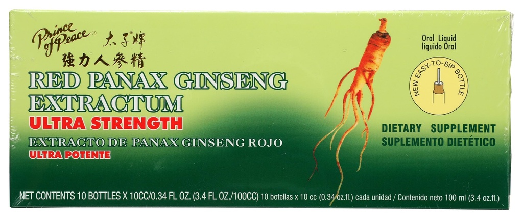 和平王子Red Panax Ginseng Extraum Ultra 力量 - 3.4 oz - 10瓶