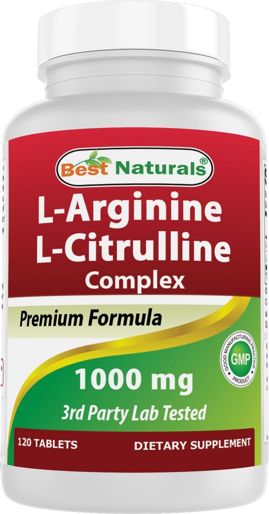 Best Naturals Arginine Citruline 综合体 1000 Mg 120平板电脑
