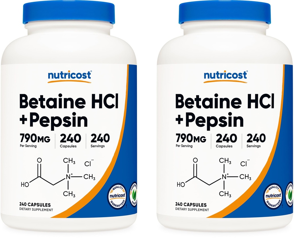 营养成本 Betriccount HCl + 百事通 790 mg, 240 capsules, 2 bottles (480 capsules)