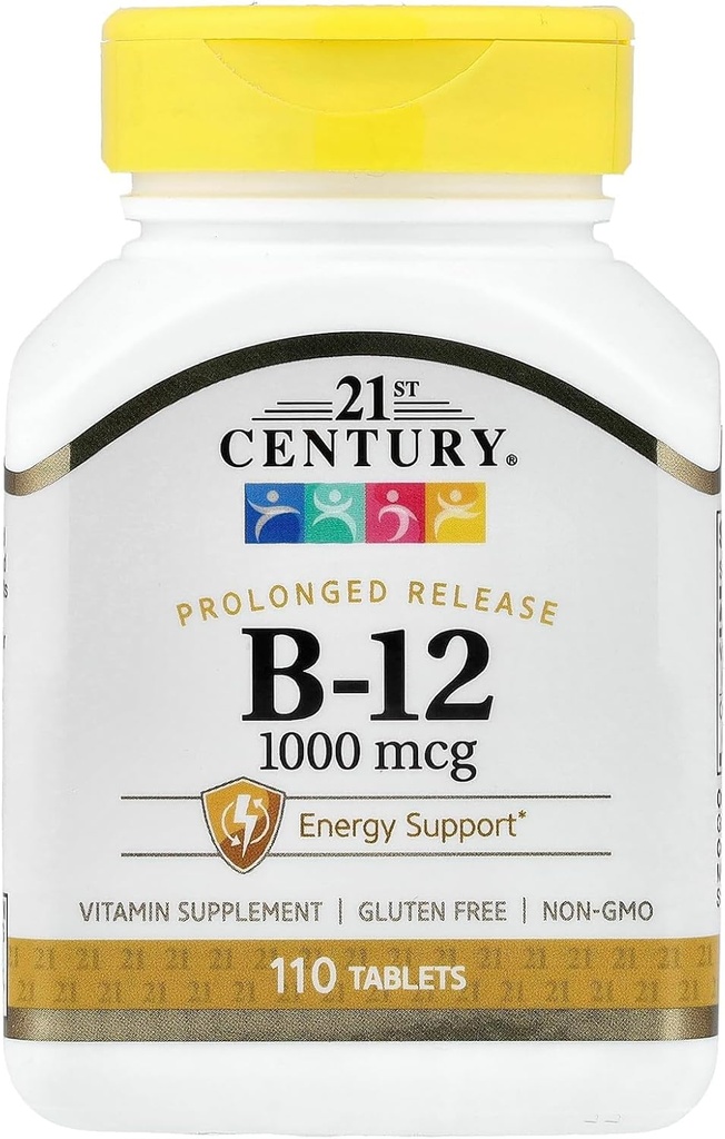 21世纪 B 12,1000 mcg 超长释放板,110 计数